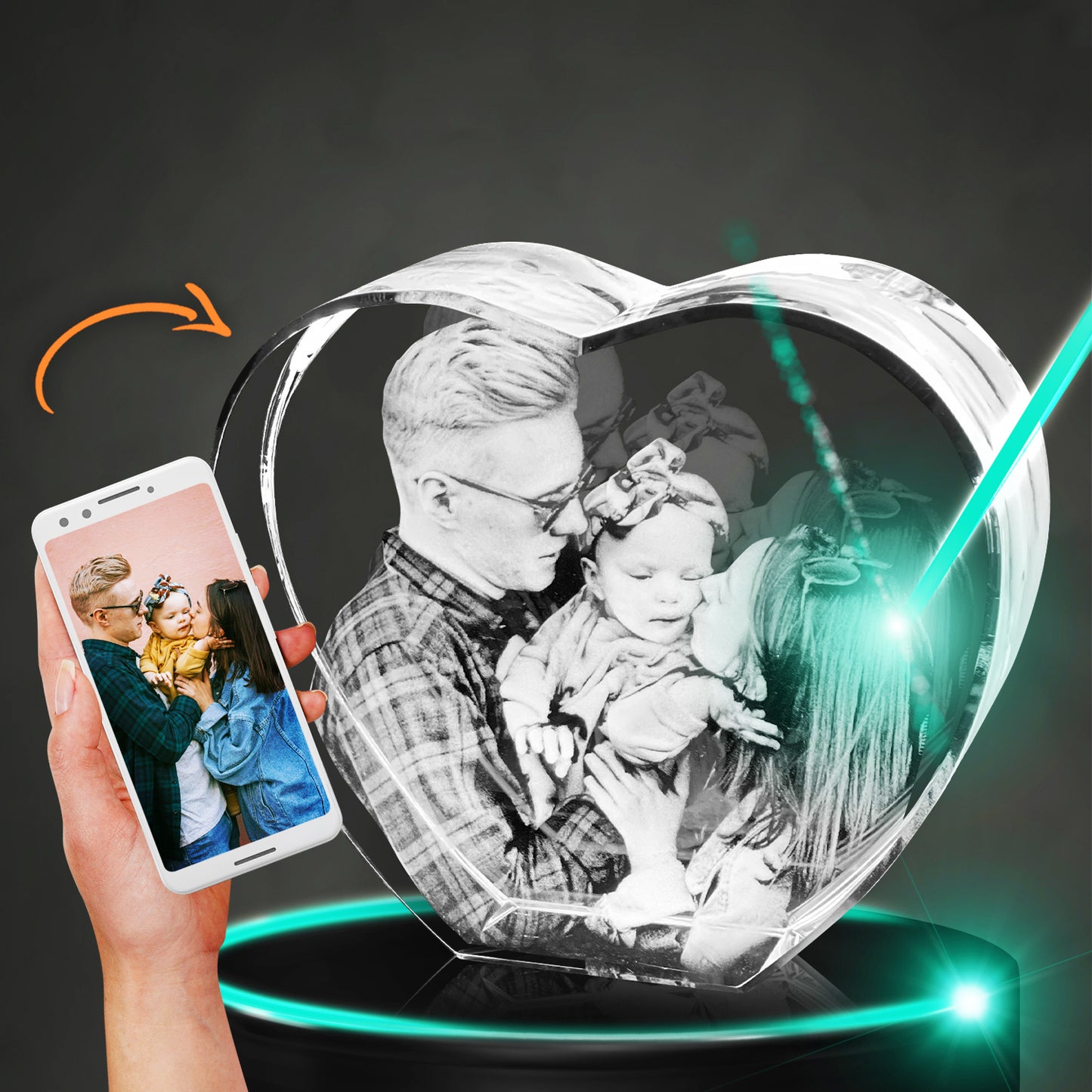 3D Crystal Heart