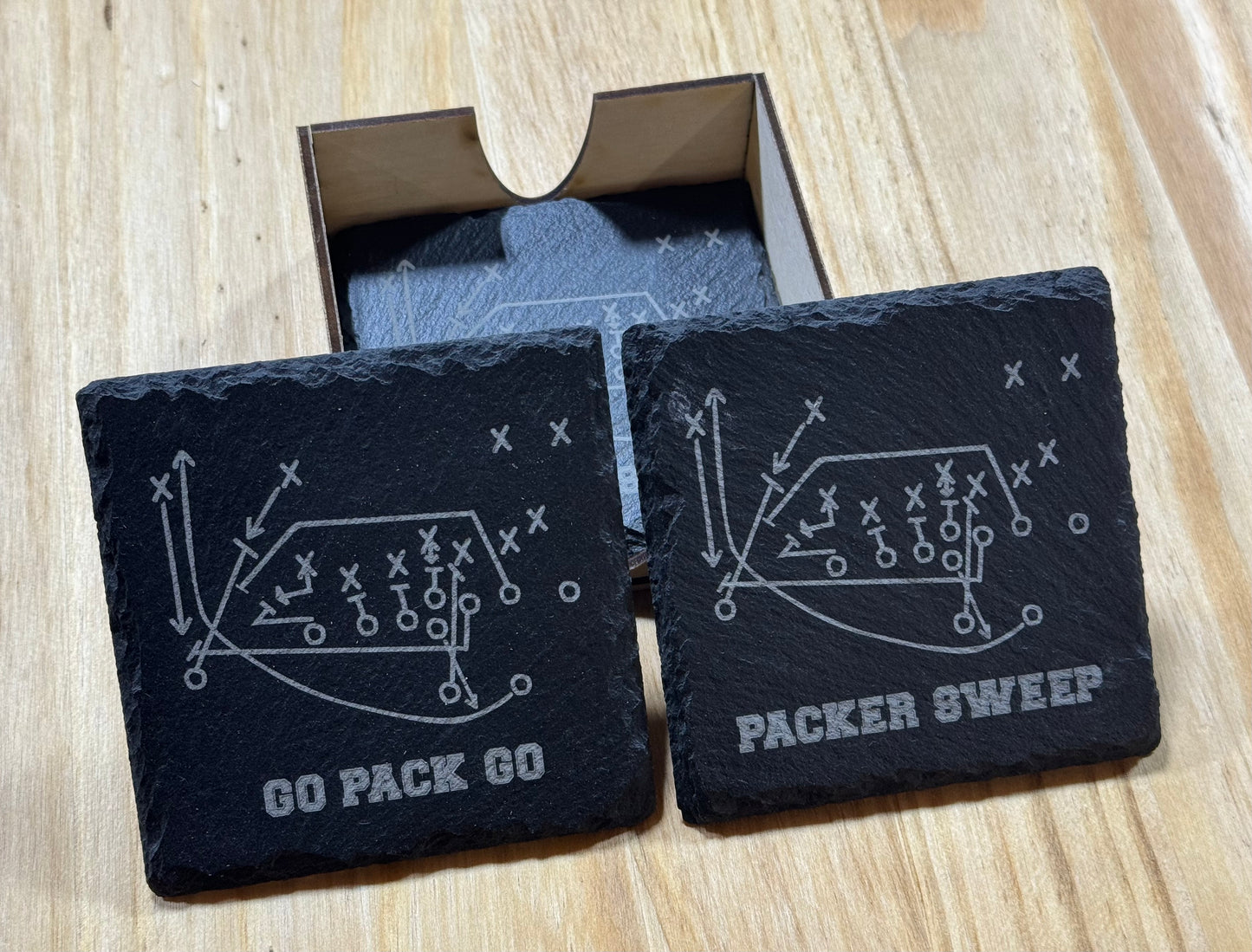 Green Bay Packer "Power Sweep" Coaster Set